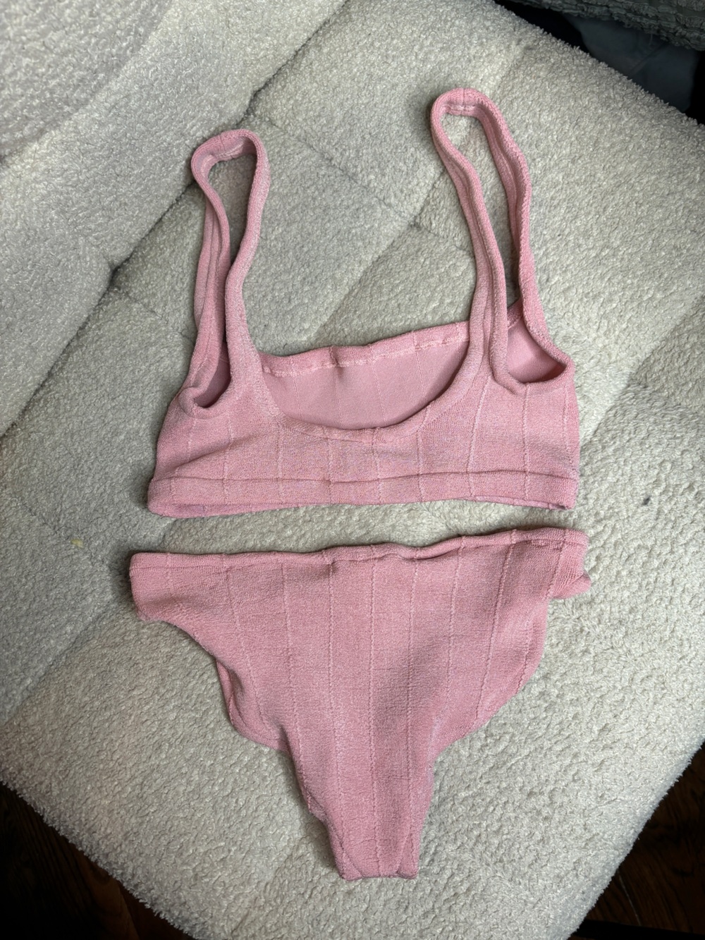 Hunza G Helena Nile Knit Bikini Set One Size Dusty Pink - Picture 9 of 9